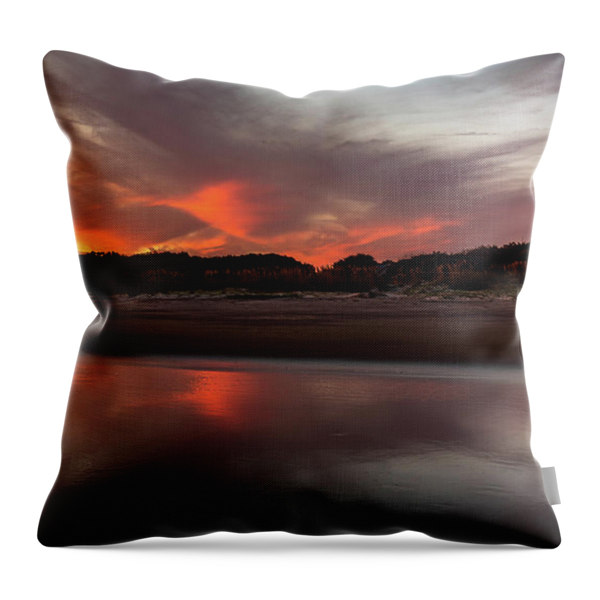 Sullivan's Island Throw Pillow featuring the photograph Sullivan's Island October Sky by Donnie Whitaker