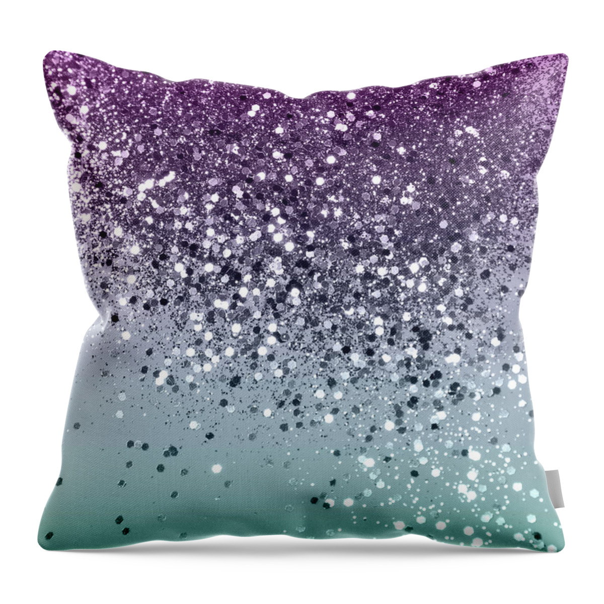 Color Throw Pillow featuring the mixed media Summer Love Glitter #3 #shiny #decor #art by Anitas and Bellas Art