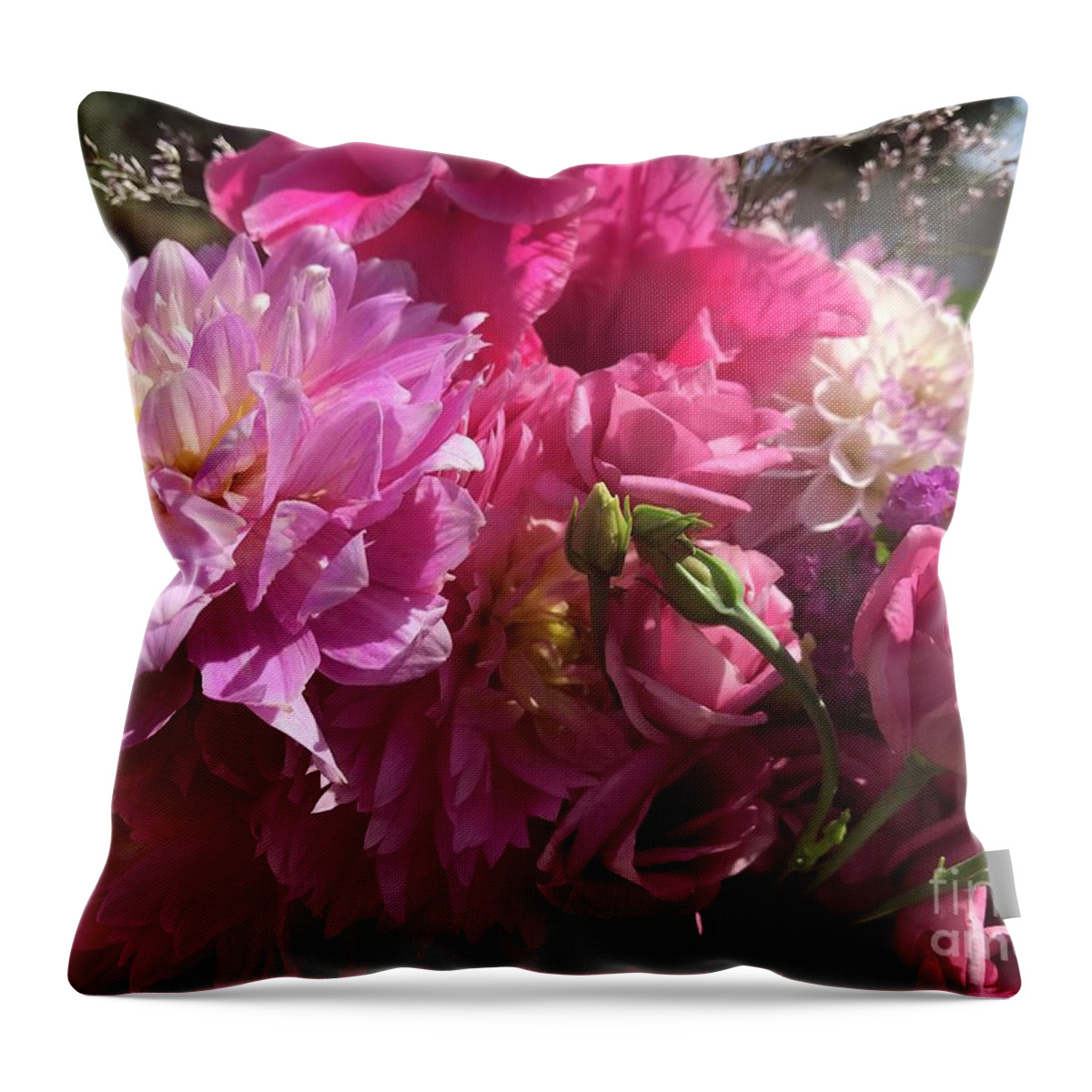 Summer Throw Pillow featuring the photograph Summer Pink Bouquet by Carol Groenen