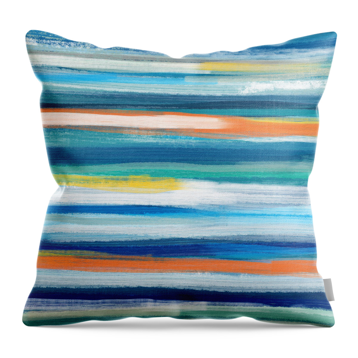 Beach Throw Pillow featuring the painting Summer Surf 3- Art by Linda Woods by Linda Woods