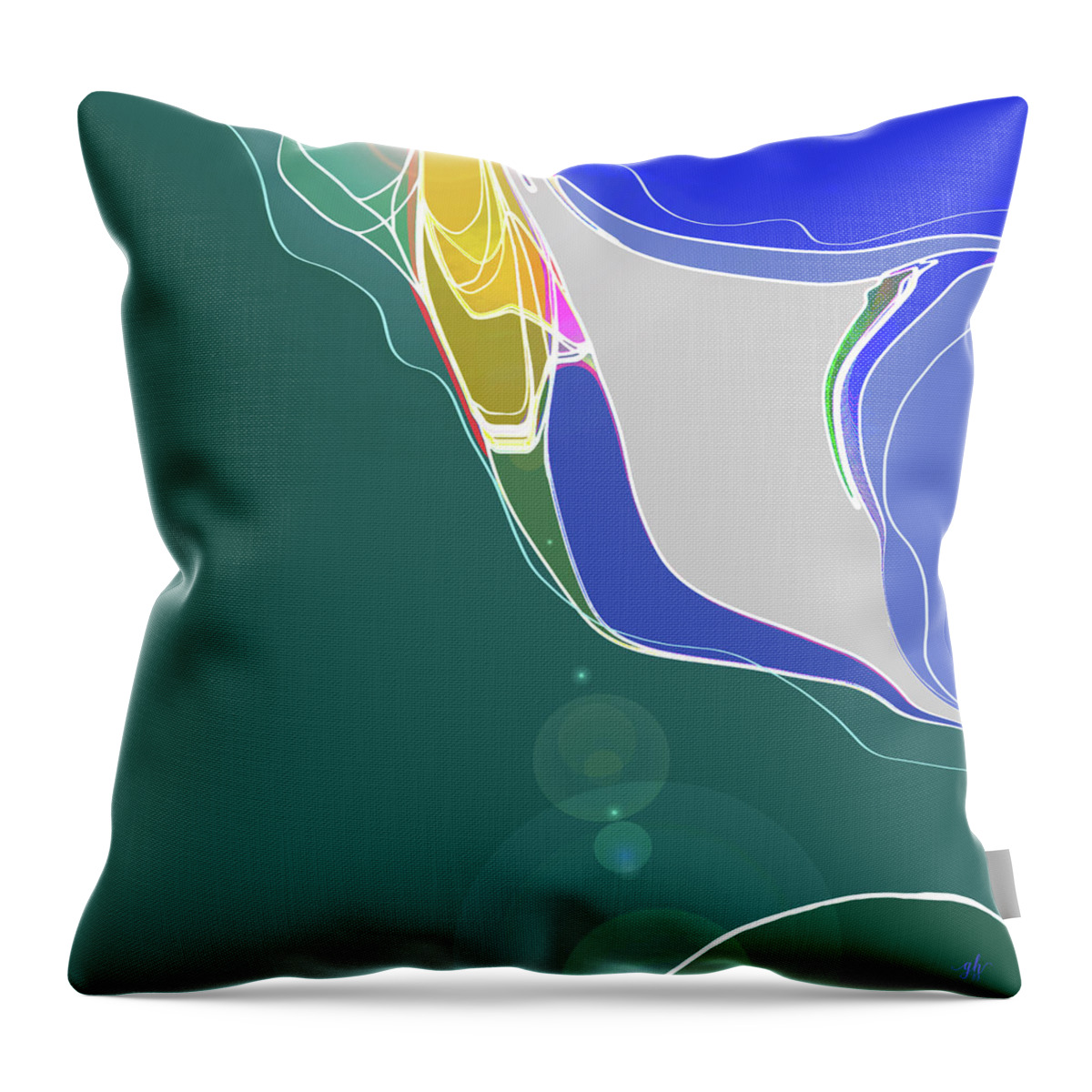 Abstract Throw Pillow featuring the digital art Summer's End by Gina Harrison