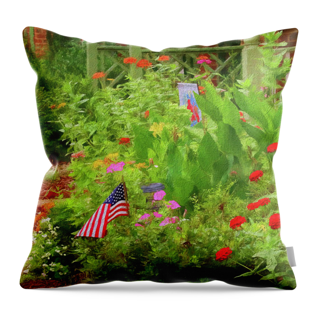 Flowers Throw Pillow featuring the photograph Summertime in the Flower Garden by Ola Allen