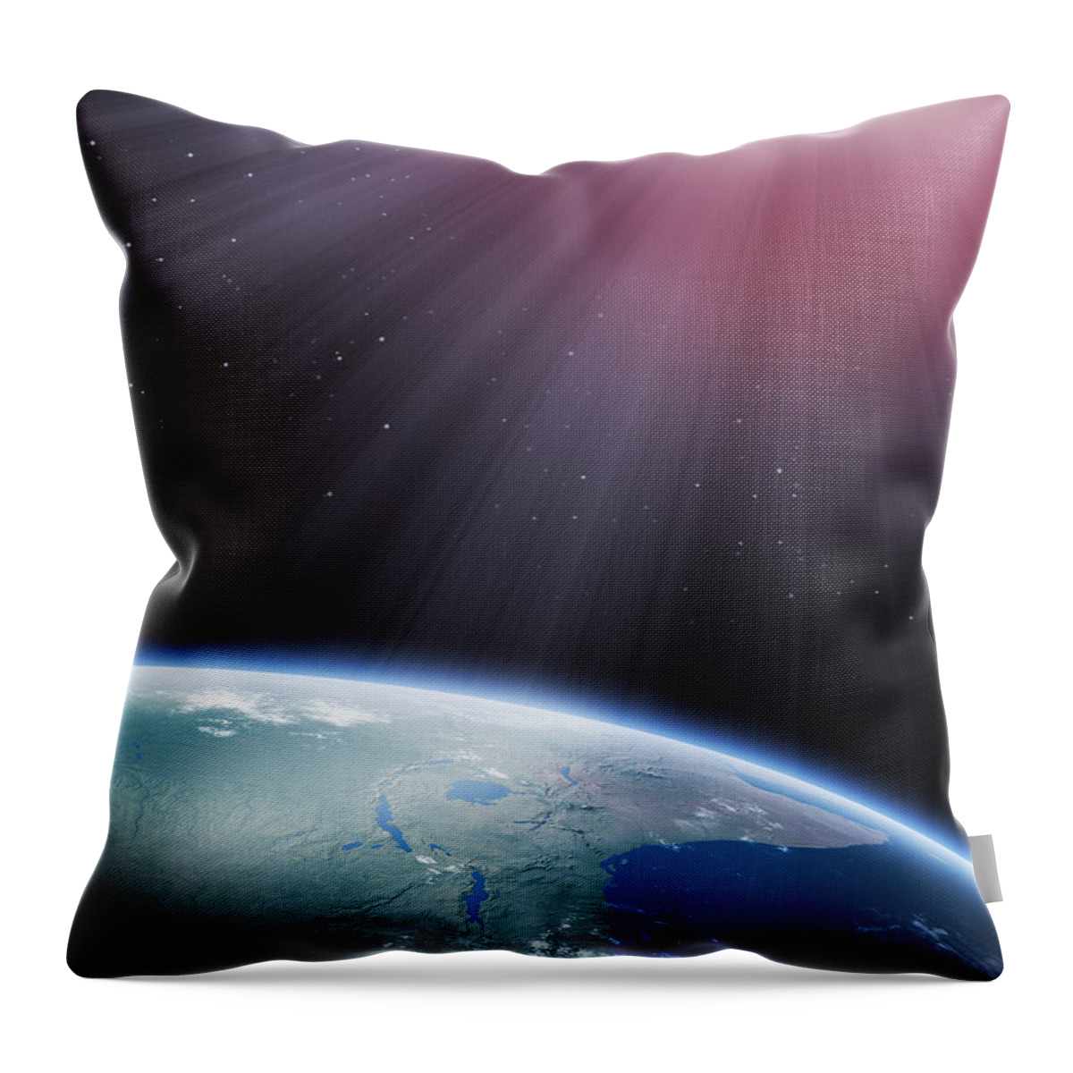 Shadow Throw Pillow featuring the photograph Sun And Earth In Space by Loops7