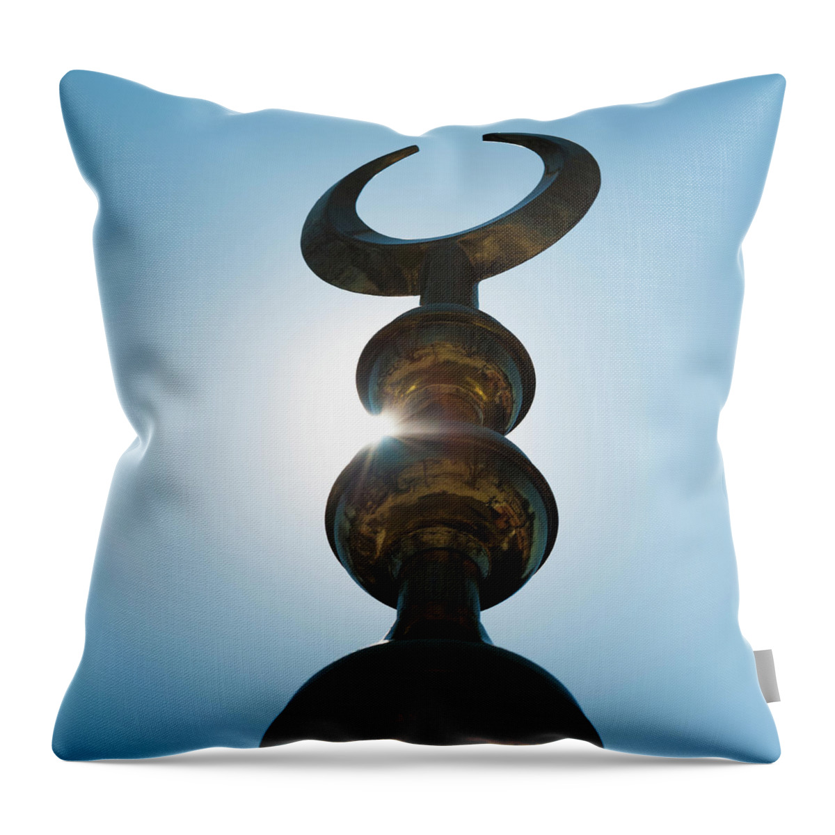 Istanbul Throw Pillow featuring the photograph Sunburst Behind The Spire On Top Of by Keith Levit / Design Pics