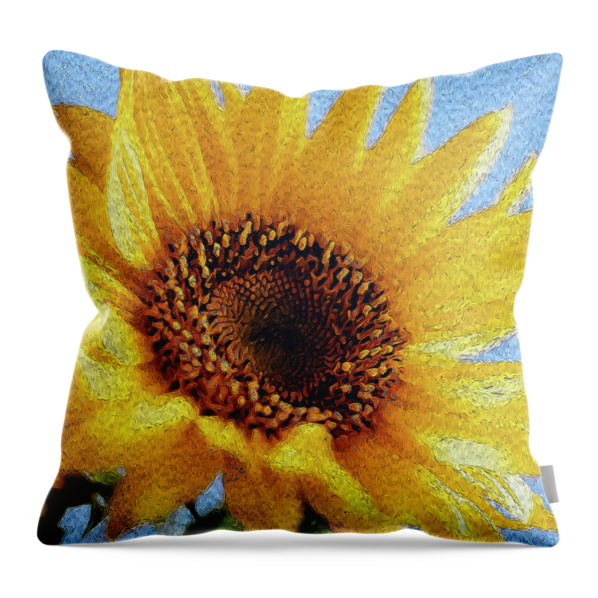 Maryland Throw Pillow featuring the painting Sunflowers Paradise - 03 by AM FineArtPrints