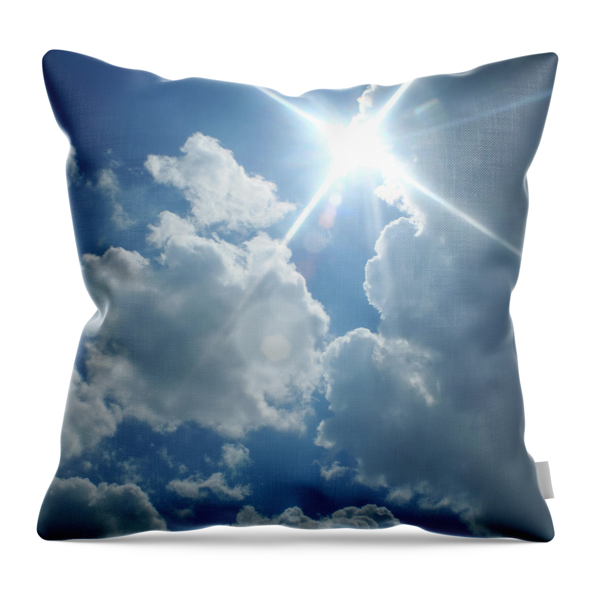 Environmental Conservation Throw Pillow featuring the photograph Sunny Cloudy Sky by Imagedepotpro