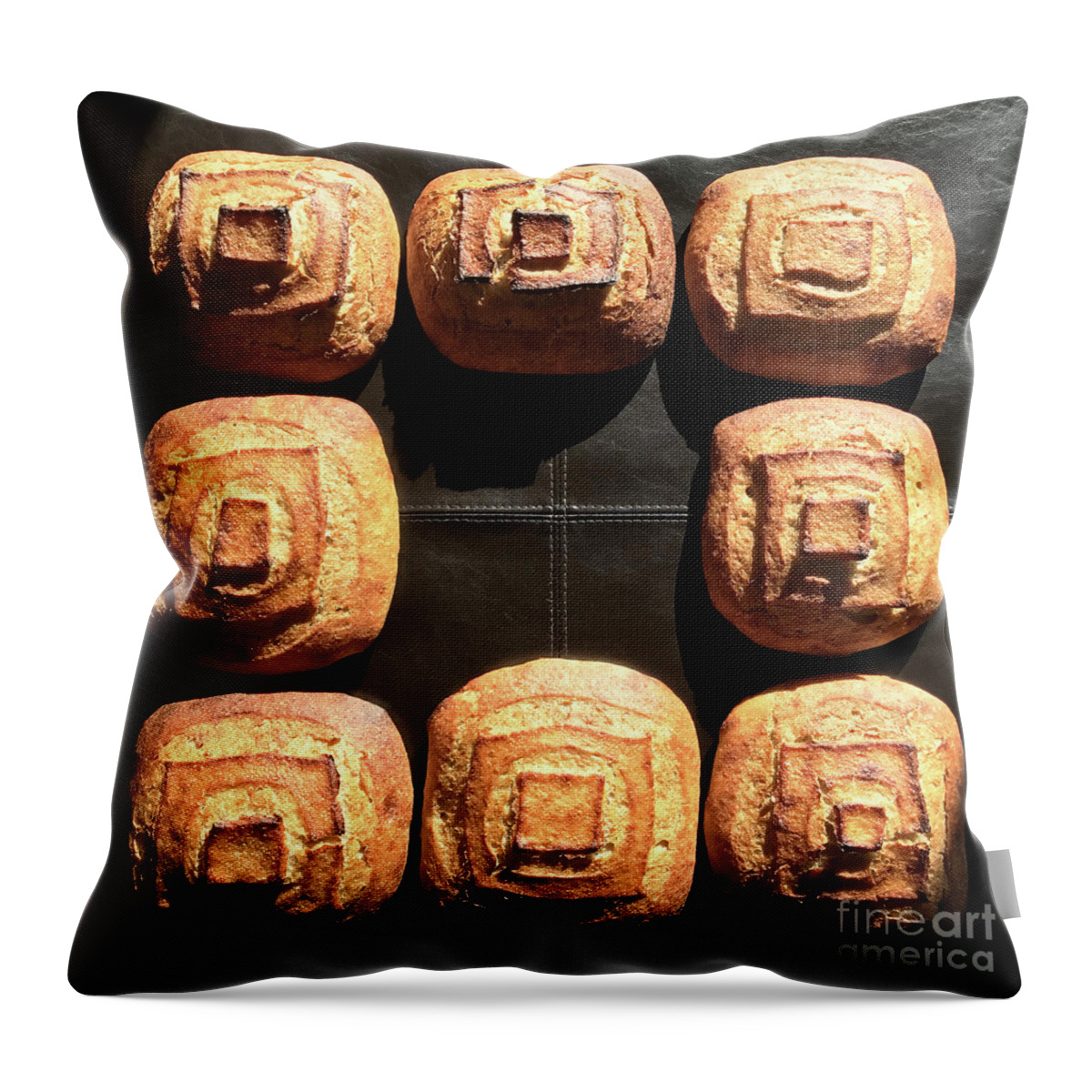 Bread Throw Pillow featuring the photograph Sunny Sourdough Squares by Amy E Fraser