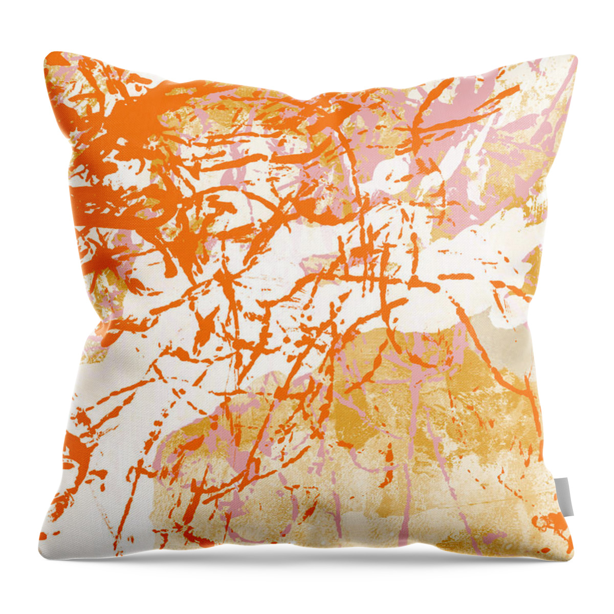 Abstract Throw Pillow featuring the painting Sunrise 2- Abstract Art by Linda Woods by Linda Woods