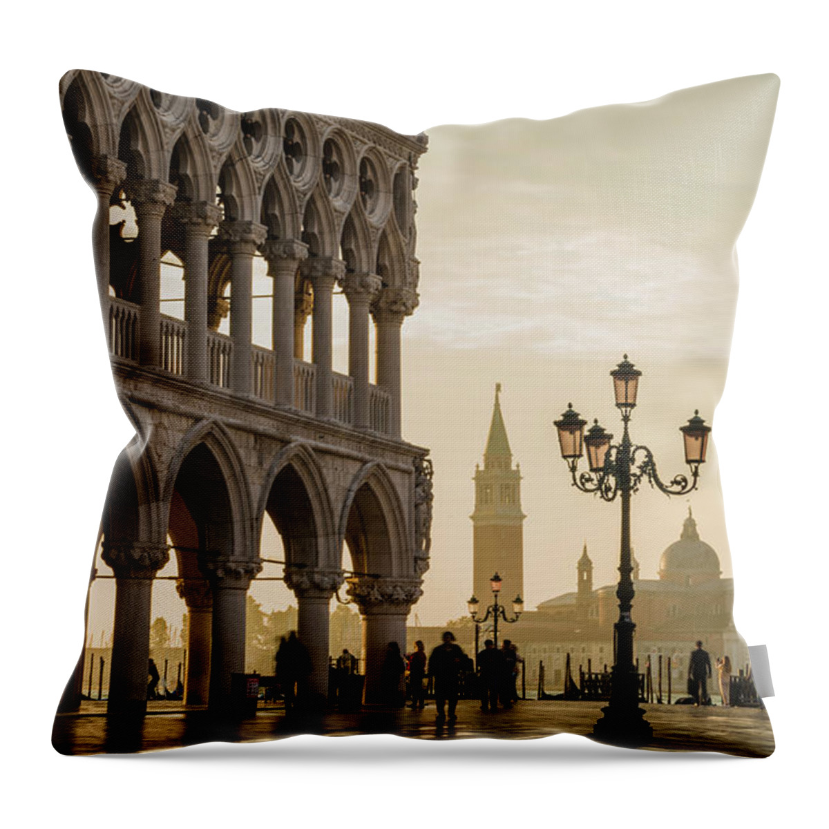 Venice Throw Pillow featuring the photograph Sunrise in Venice by Randy Lemoine