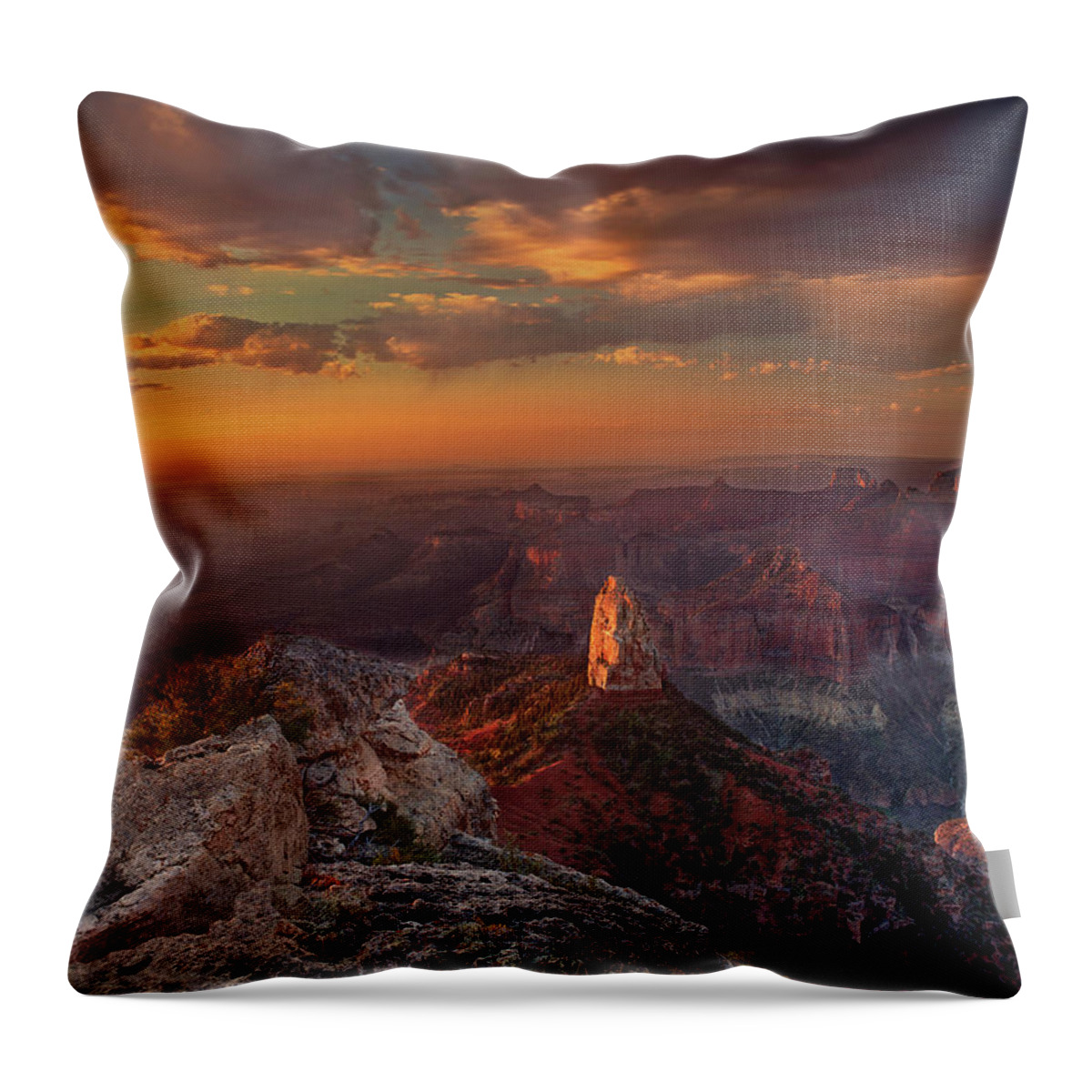 North America Landscape Throw Pillow featuring the photograph Sunrise Point Imperial North Rim Grand Canyon National Park Arizona by Dave Welling