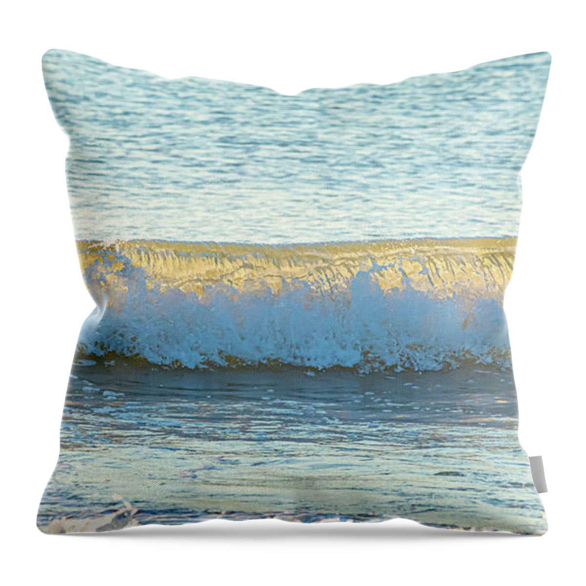 Sunrise Throw Pillow featuring the photograph Sunrise Waves by Donna Twiford