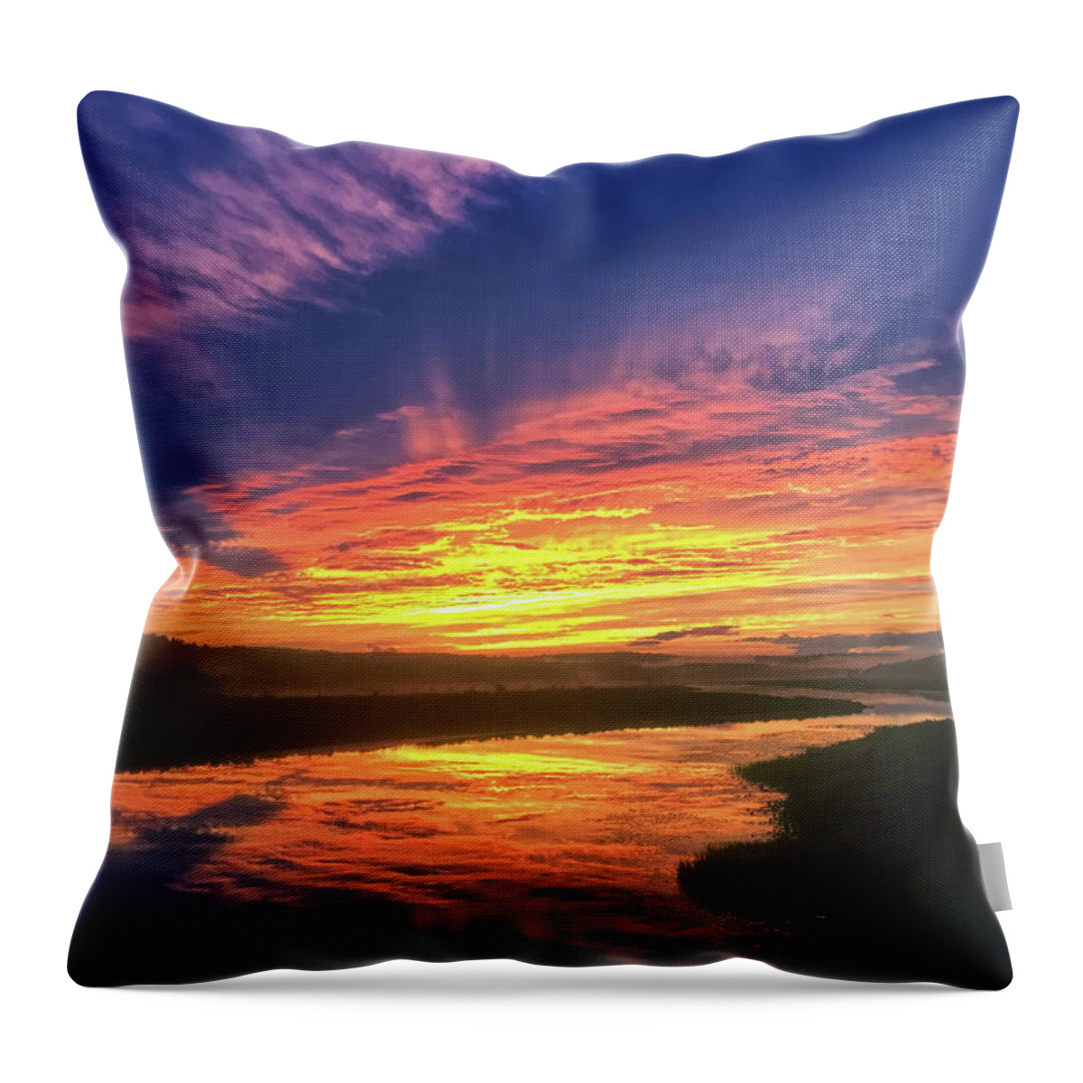 Sunset Throw Pillow featuring the photograph Sunset after the rain by David Pratt