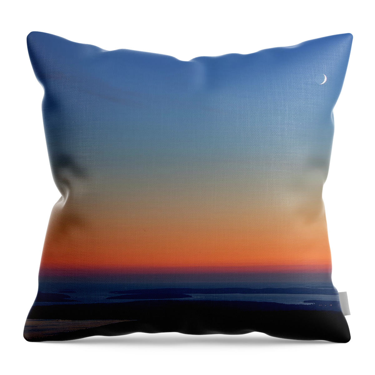 Scenics Throw Pillow featuring the photograph Sunset And Moon Rise by Image By Michael Rickard
