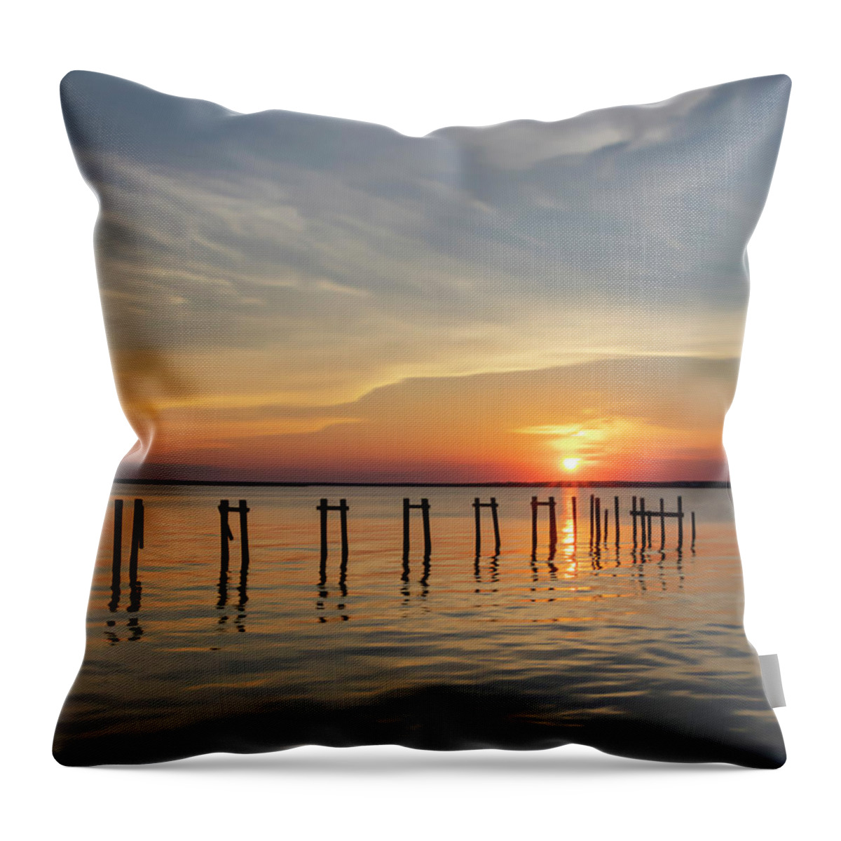 Sunset Throw Pillow featuring the photograph Sunset and Tranquility by JASawyer Imaging