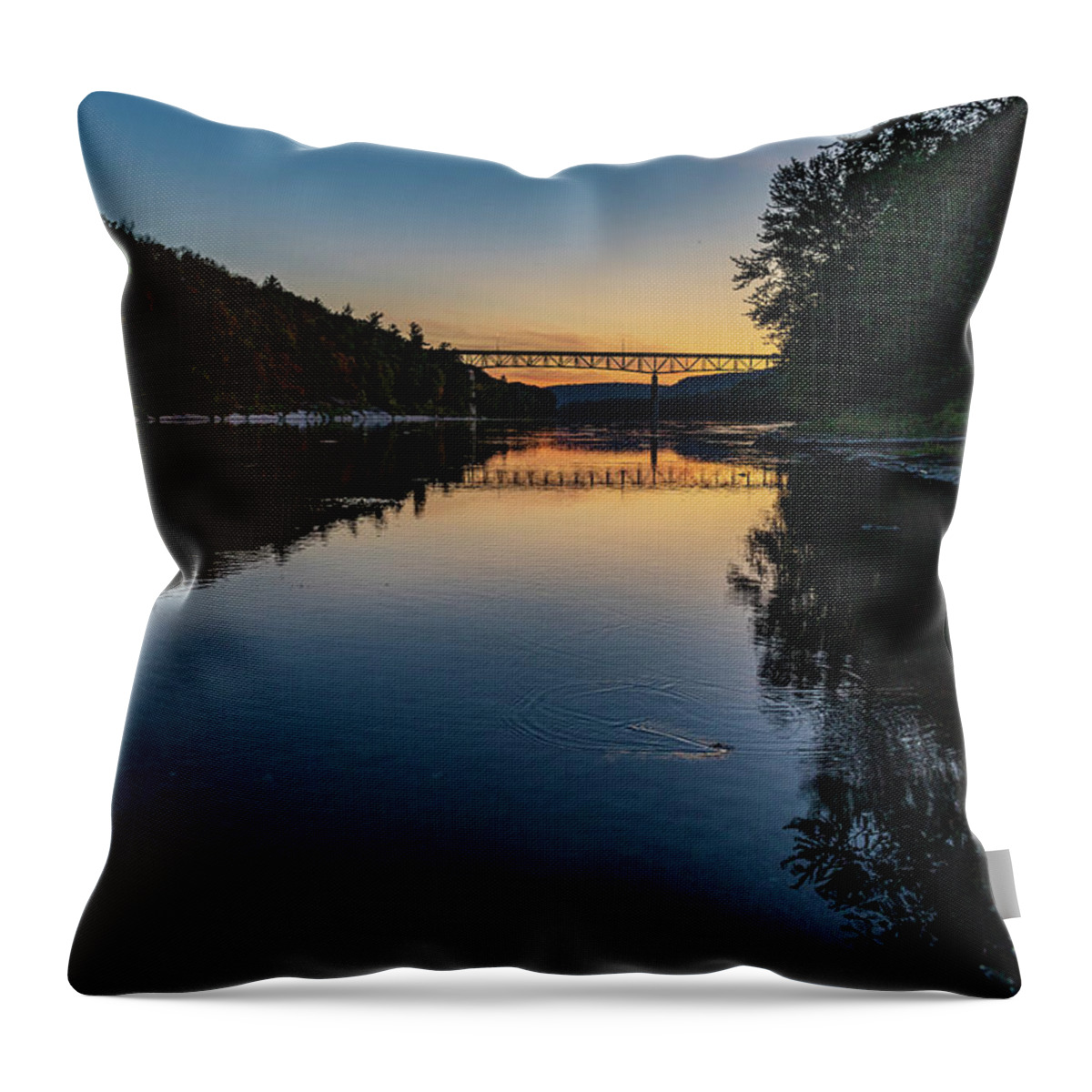 Delaware River Throw Pillow featuring the photograph Landscape Photography - Bridges by Amelia Pearn