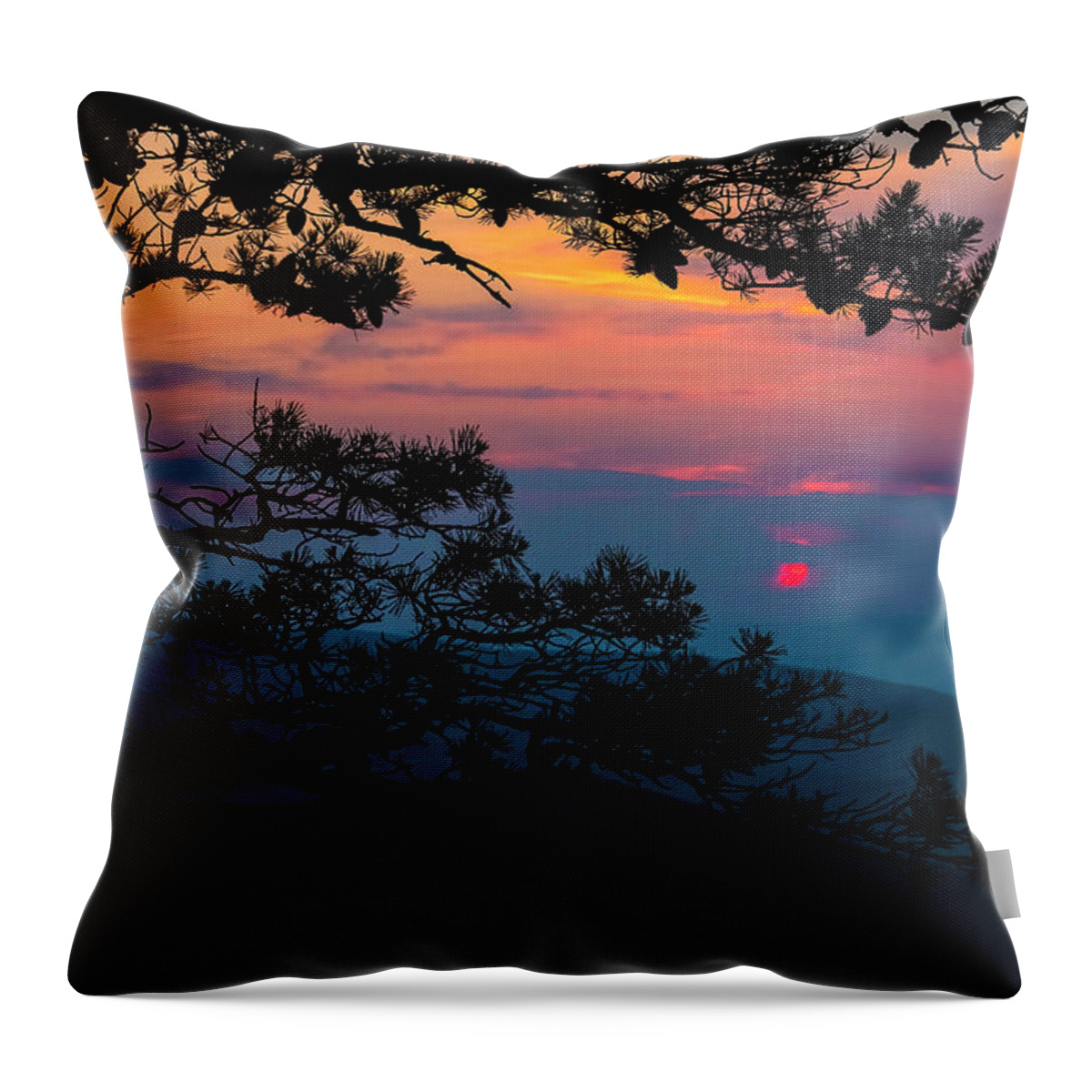 Sunset Throw Pillow featuring the photograph Sunset at Ravens Roost II by Greg Reed