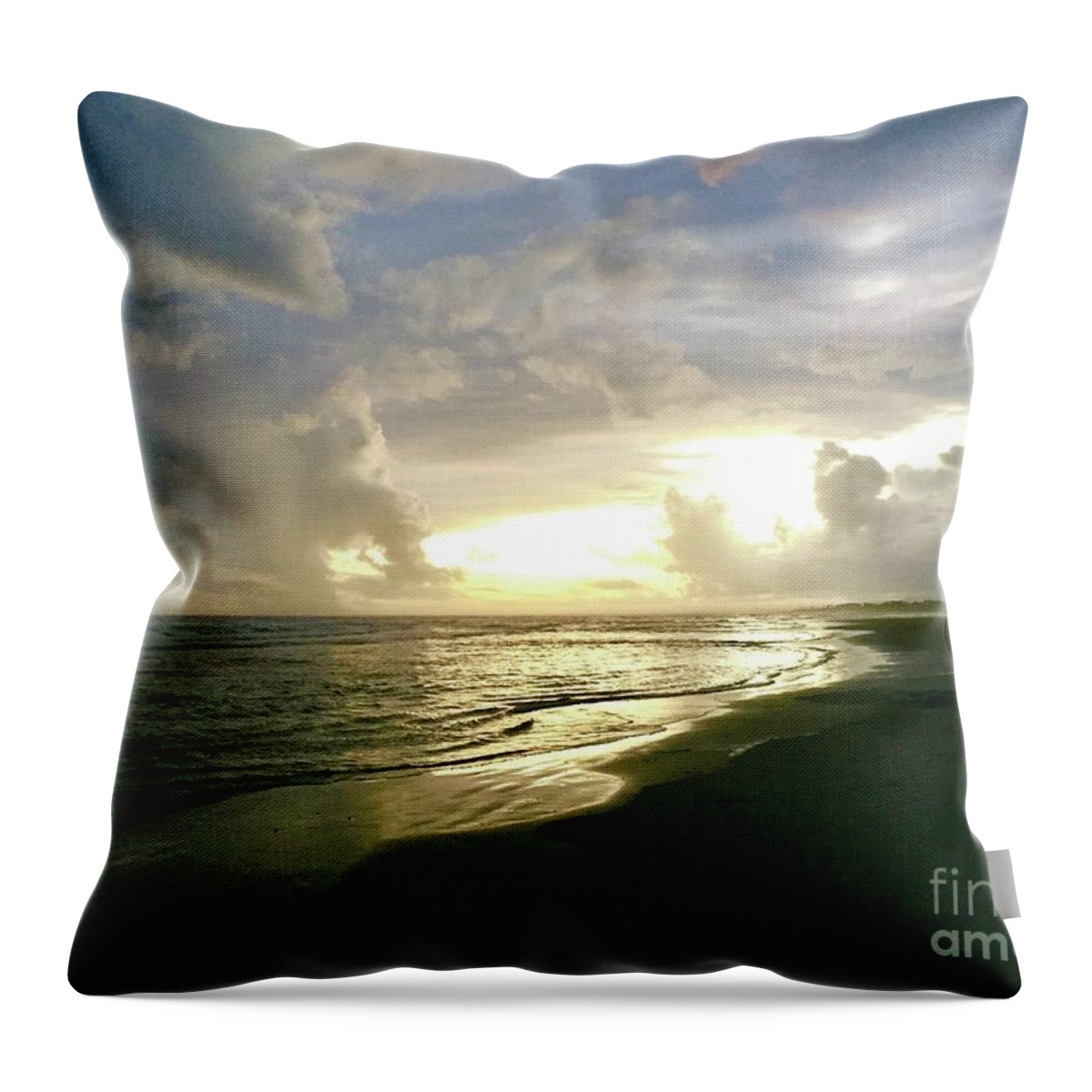Sunset At The Beach Throw Pillow featuring the photograph Sunset at the Beach by Flavia Westerwelle