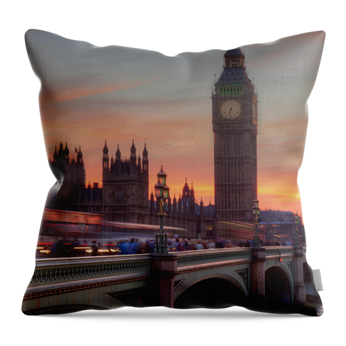 Arch Throw Pillow featuring the photograph Sunset At Westminster by Quyntessential