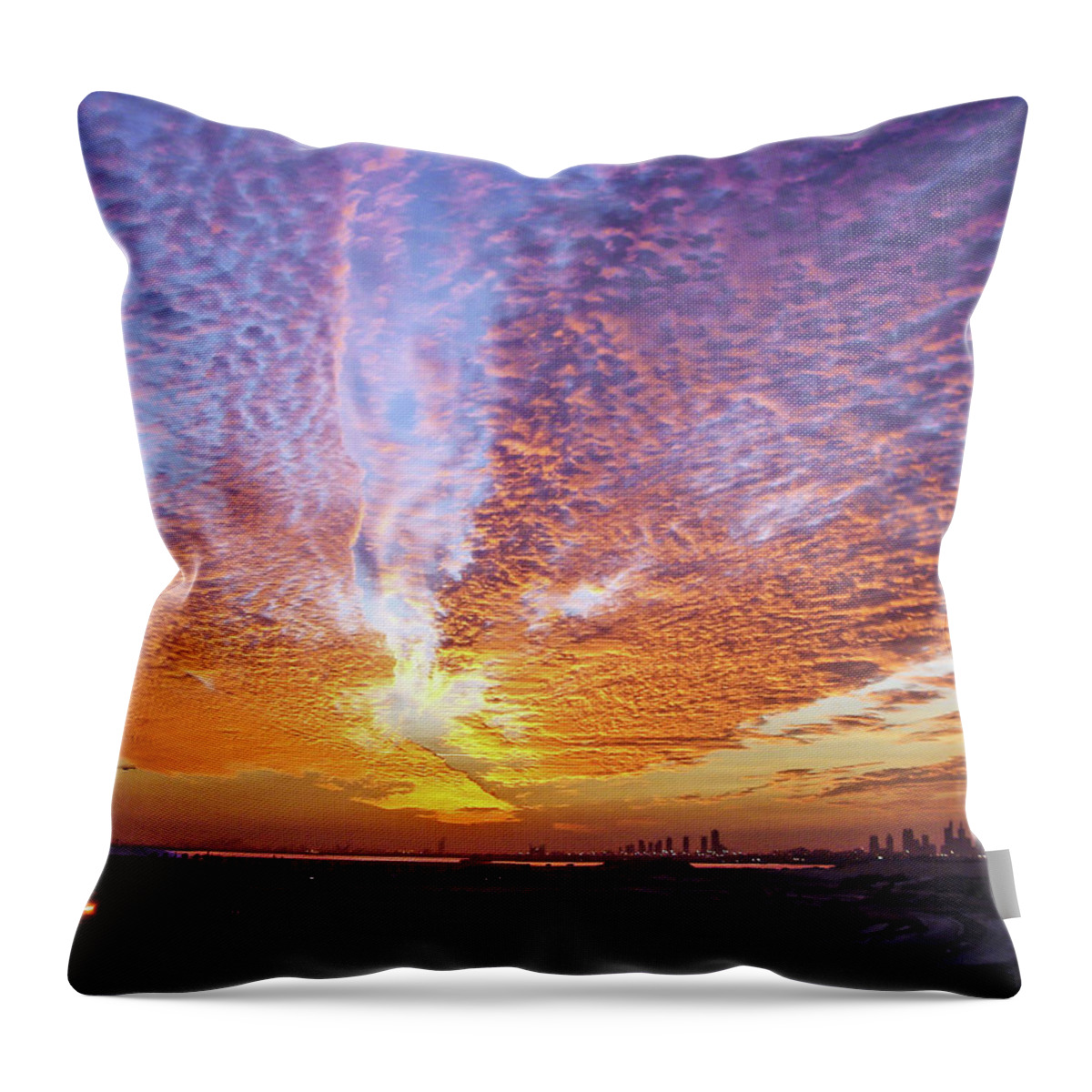 Sunset Throw Pillow featuring the photograph Sunset Colors by Peggy Blackwell