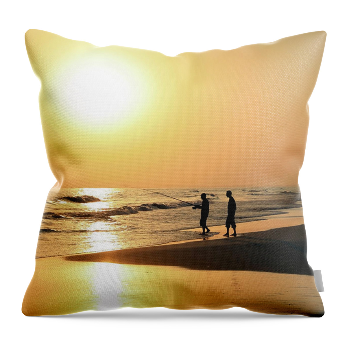 Dawn Throw Pillow featuring the photograph Sunset Fishing, Salalah, Oman by Blue64