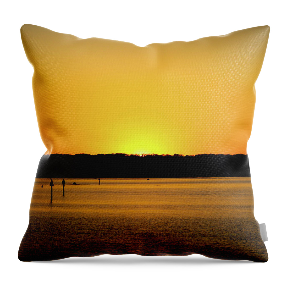 Sunset Throw Pillow featuring the photograph Sunset from National Harbor by Lora J Wilson