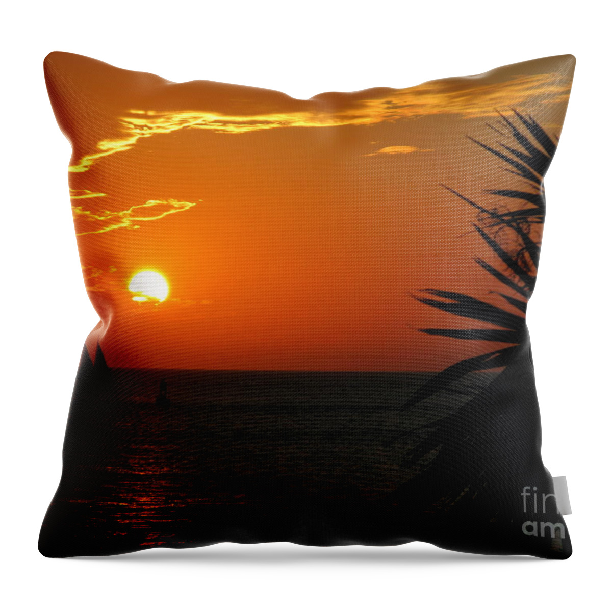 Florida Throw Pillow featuring the photograph Sunset in the Keys by Terri Brewster