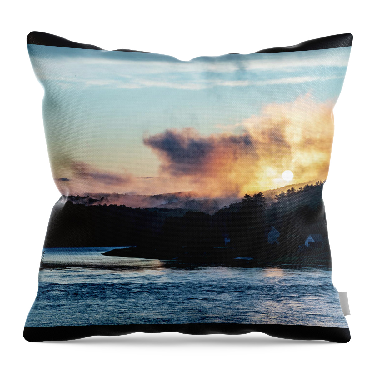 Sunset Throw Pillow featuring the photograph Landscape Photography - Delaware River Sunset #1 by Amelia Pearn