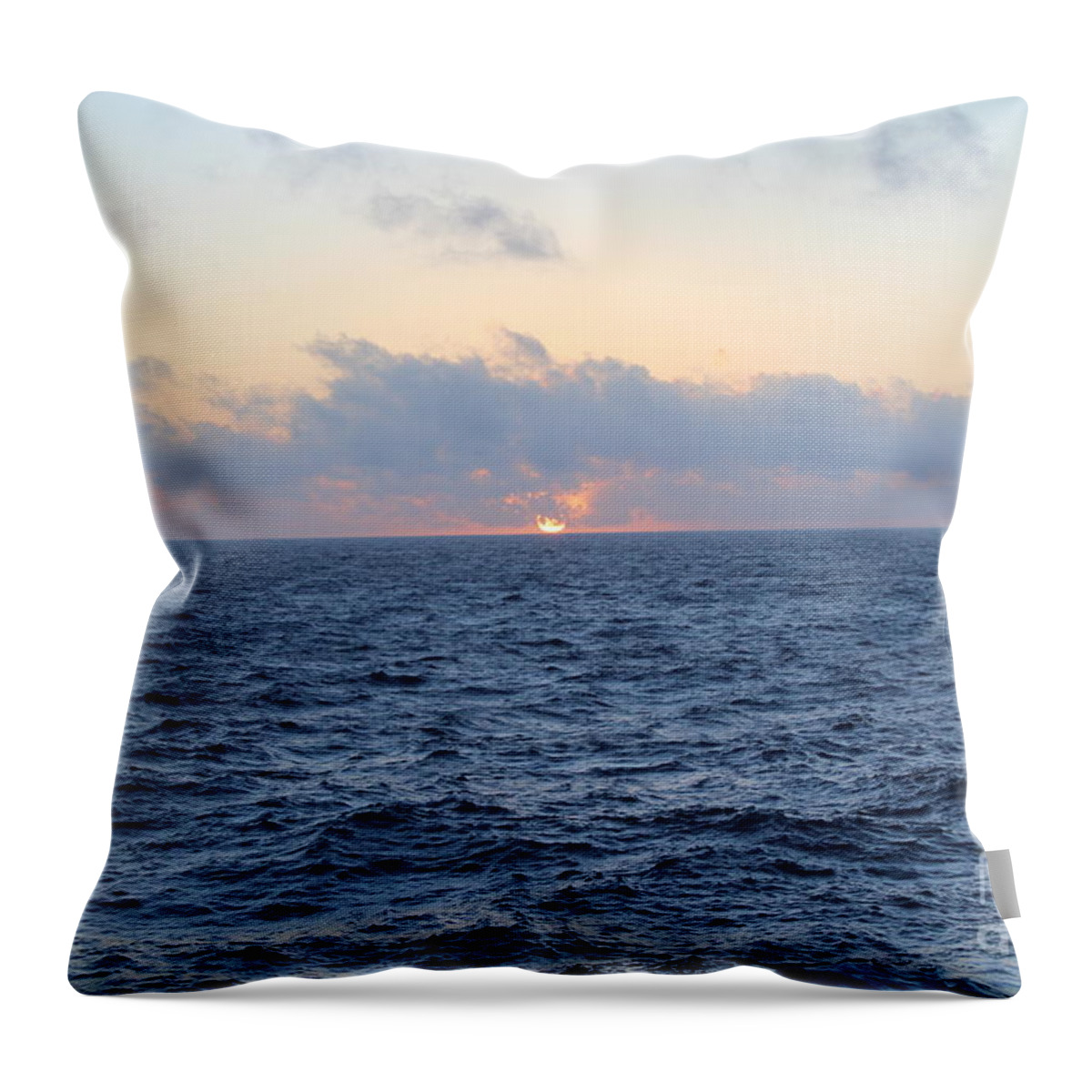 Sunset Over Open Waters Throw Pillow featuring the photograph Sunset Over Open Waters by Barbra Telfer