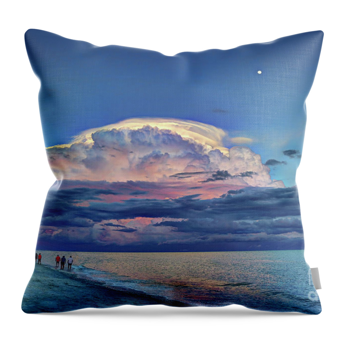 Sanibel Island Throw Pillow featuring the photograph Sunset Over Sanibel Island by Jeff Breiman