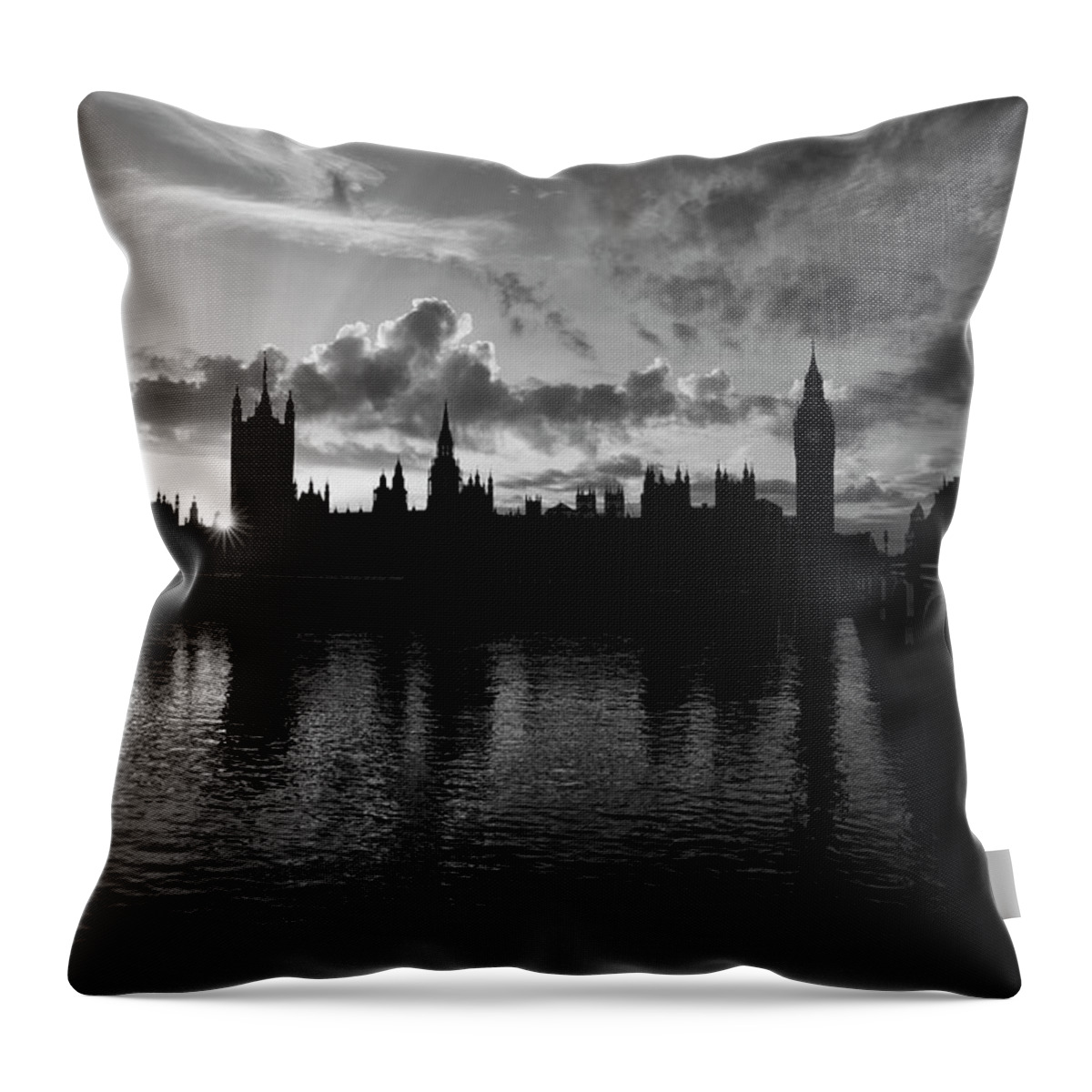 Gothic Style Throw Pillow featuring the photograph Sunset Over Westminster by Simonbradfield