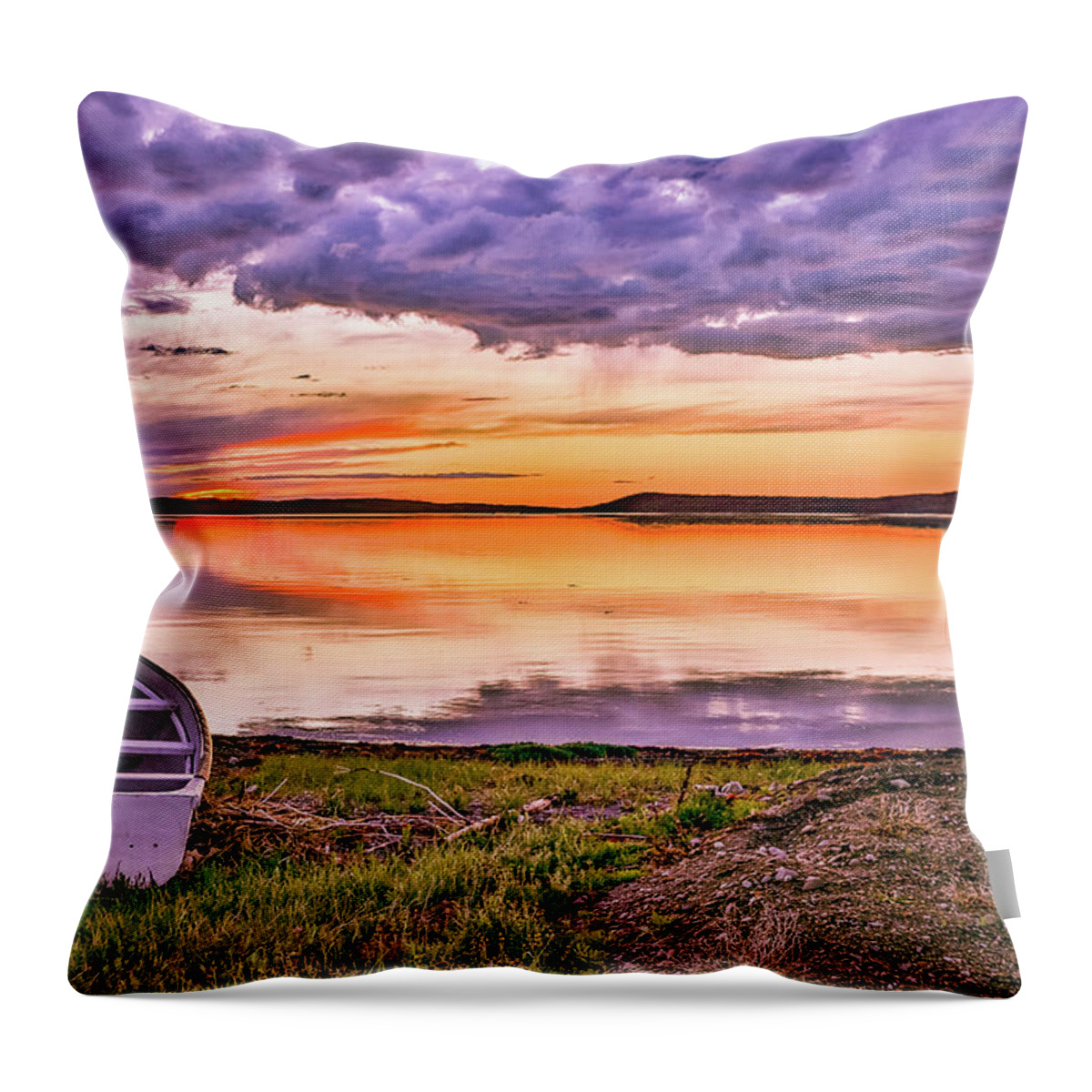  Throw Pillow featuring the photograph Sunset by Paul James Bannerman