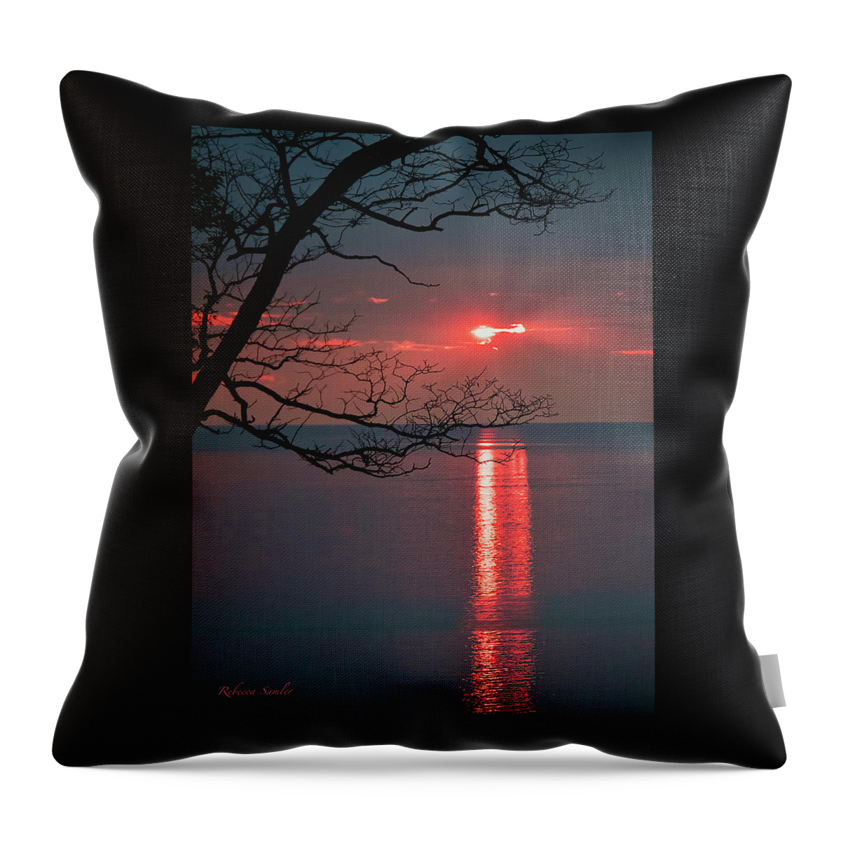 Sunset Throw Pillow featuring the photograph Sunset Stripes by Rebecca Samler