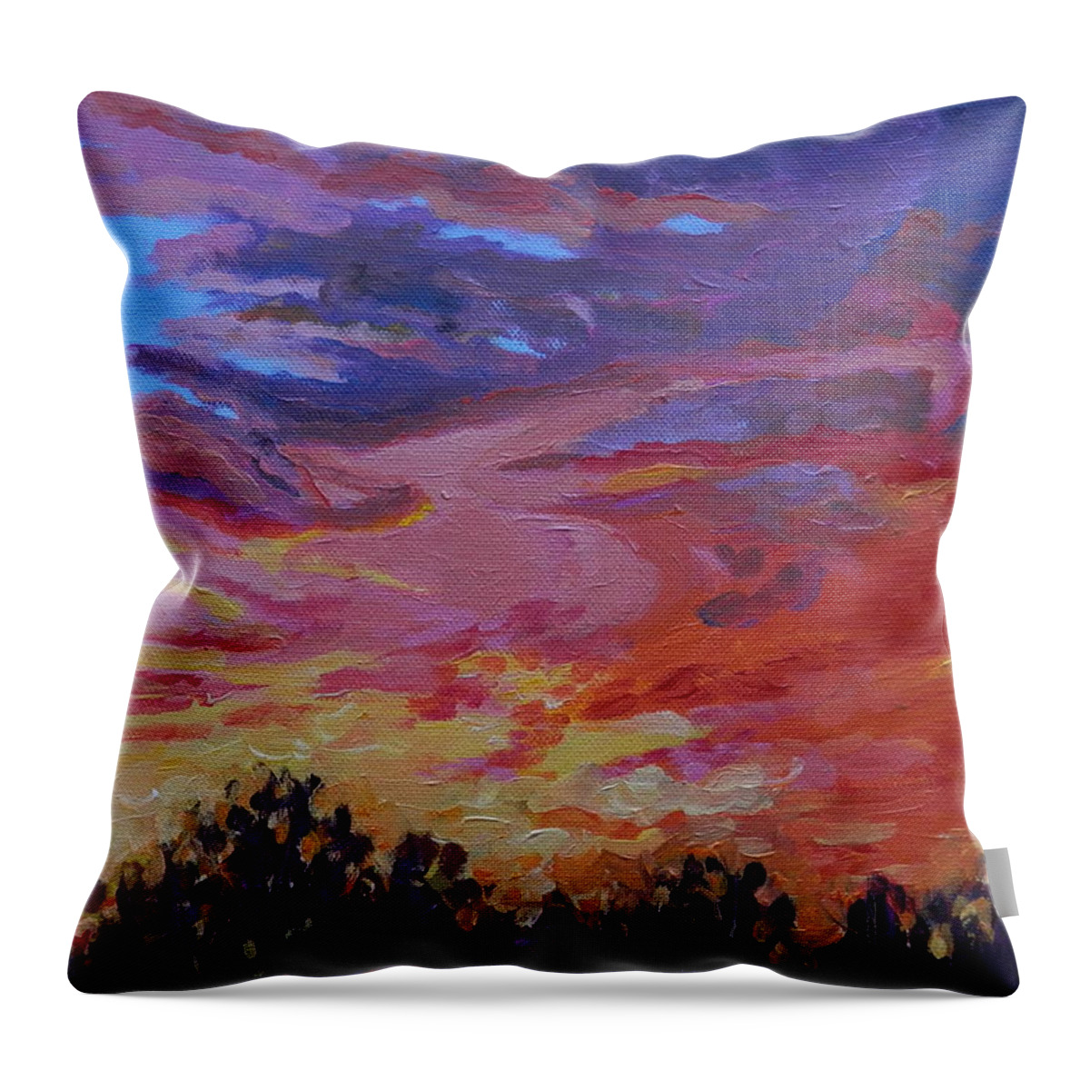 Sunset Throw Pillow featuring the painting Sunset Tattnall by Martha Tisdale
