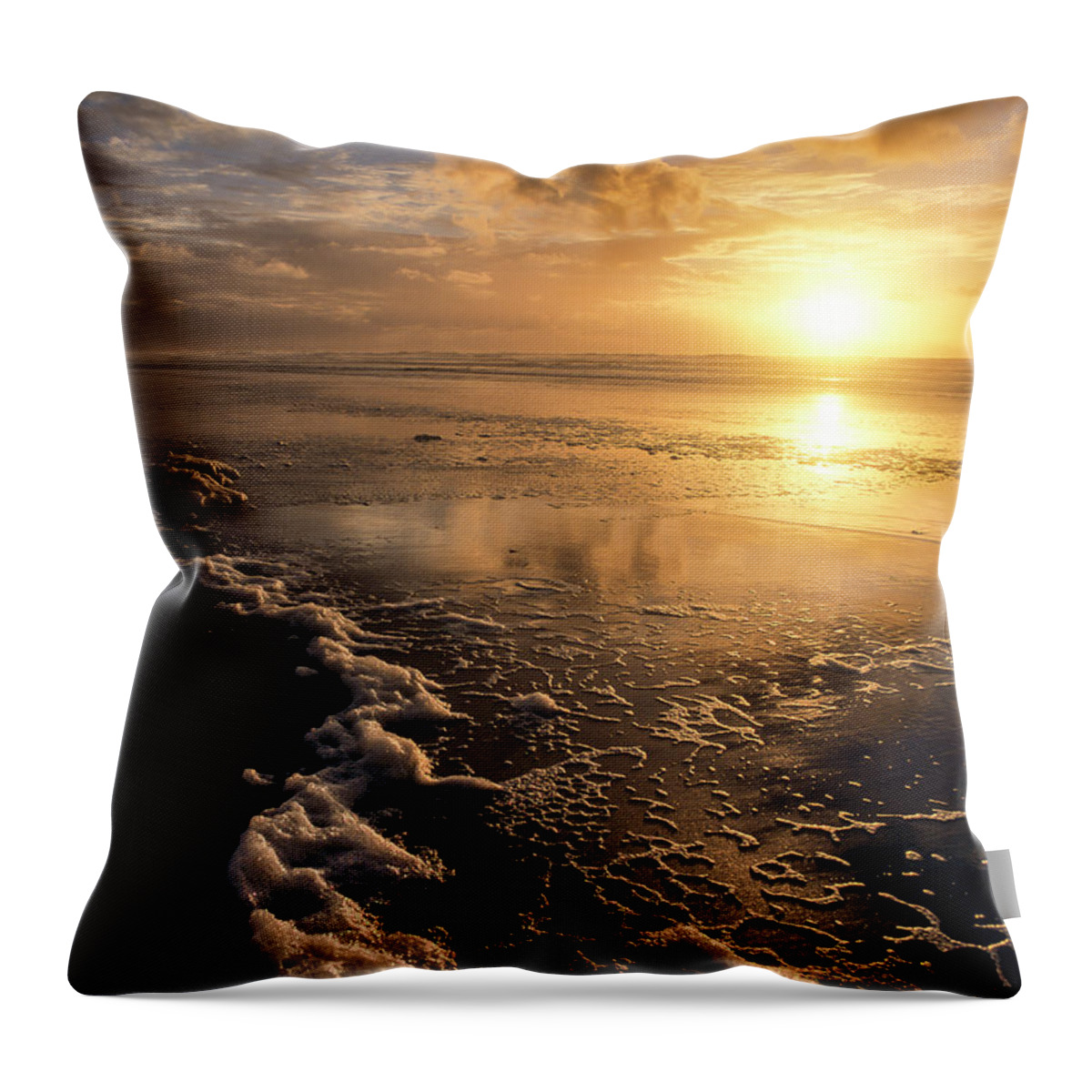 Beach Throw Pillow featuring the photograph Sunset Umpqua Beach by Robert Potts