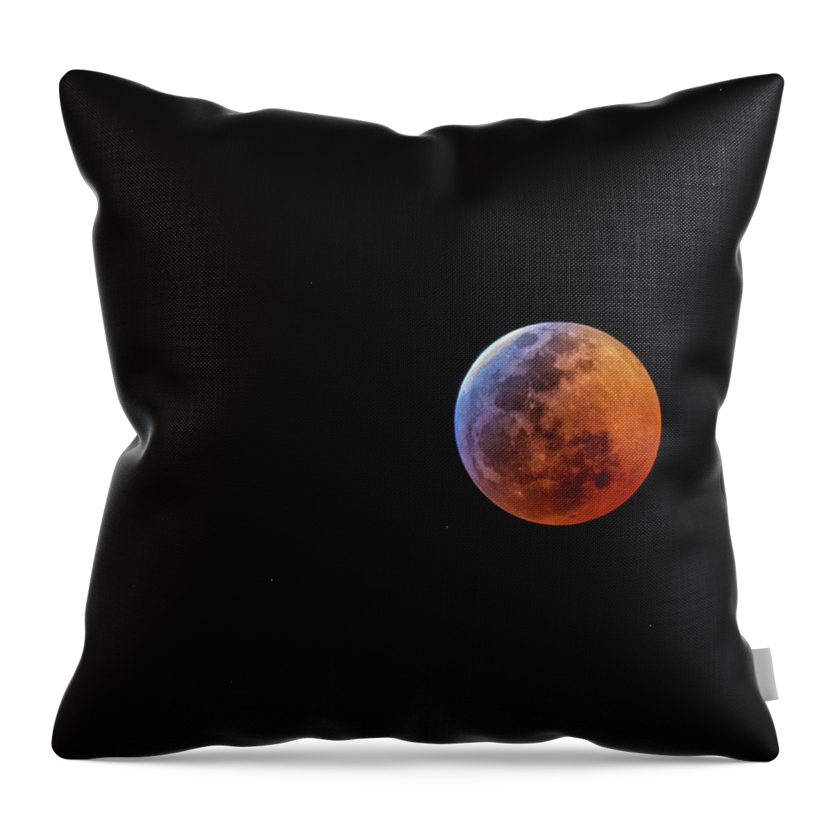Lunar Eclipse Throw Pillow featuring the photograph Super Blood Wolf Moon by Rand Ningali
