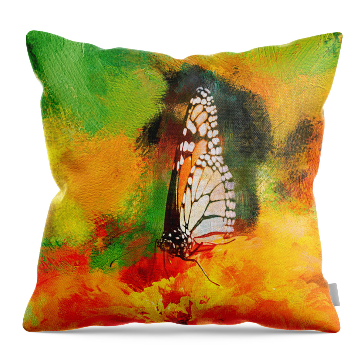 Monarch Throw Pillow featuring the photograph Super Cool Monarch Butterfly by Don Northup