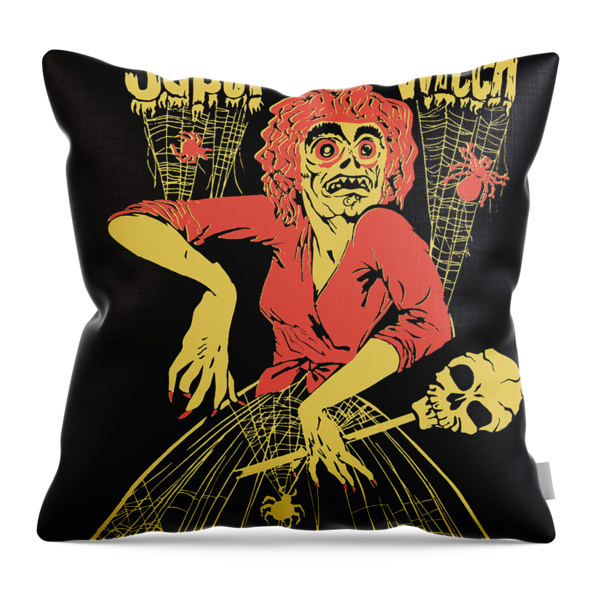 Adult Throw Pillow featuring the drawing Super witch by CSA Images