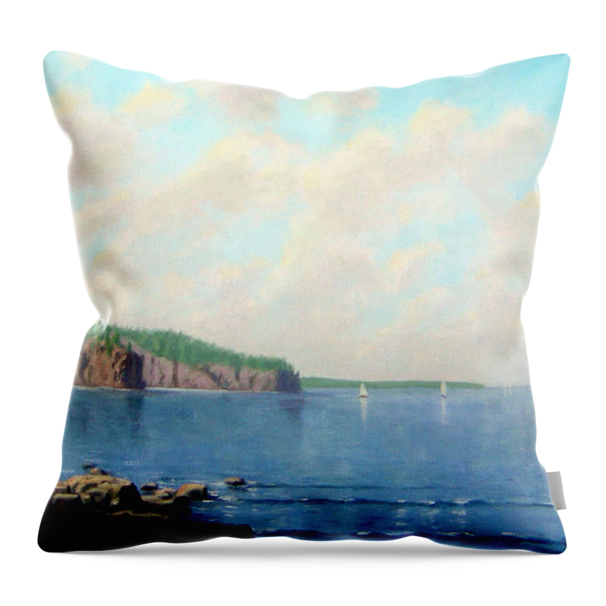 Landscape Throw Pillow featuring the painting Superior View by Rick Hansen