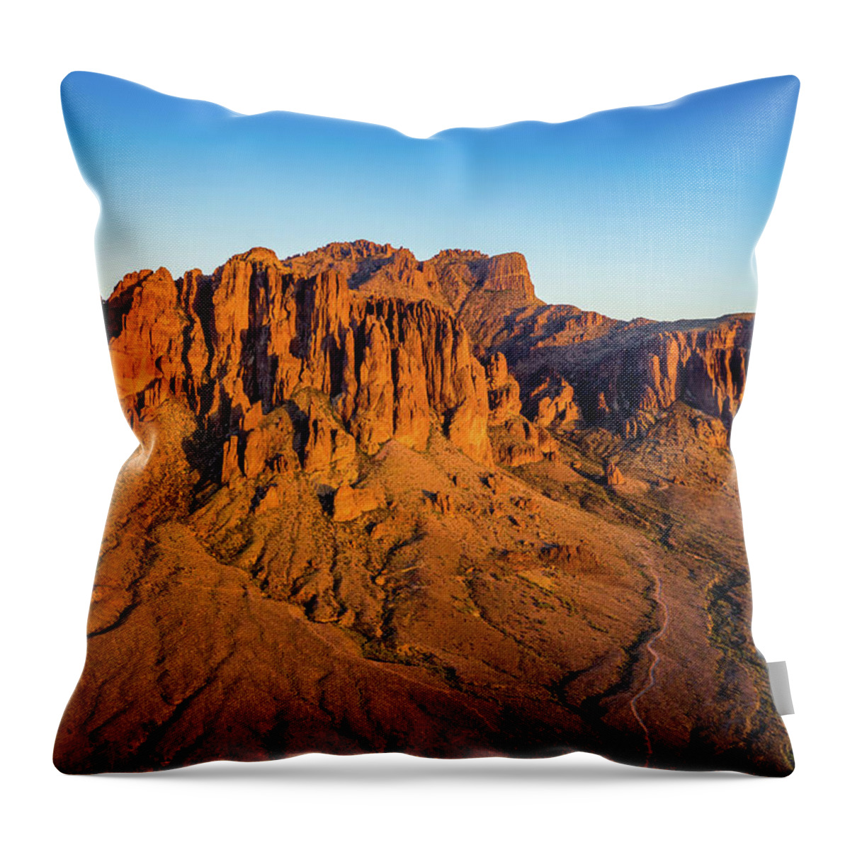 Superstition Mountains Throw Pillow featuring the photograph Superstitious by Clinton Ward