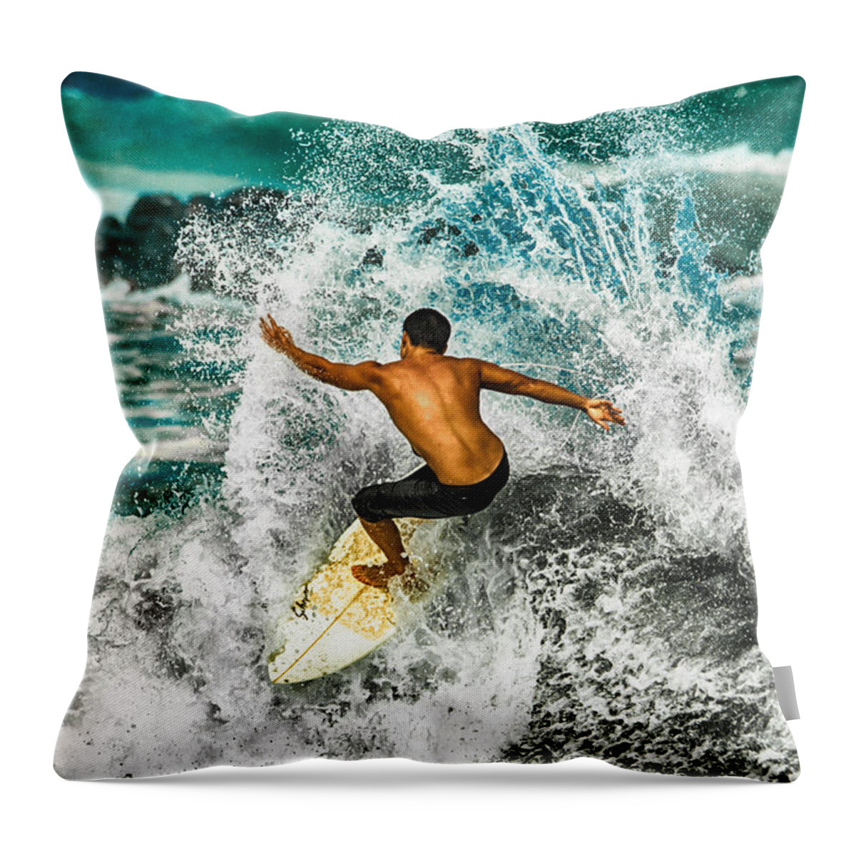 Beach Throw Pillow featuring the photograph Surf Splash by Eye Olating Images