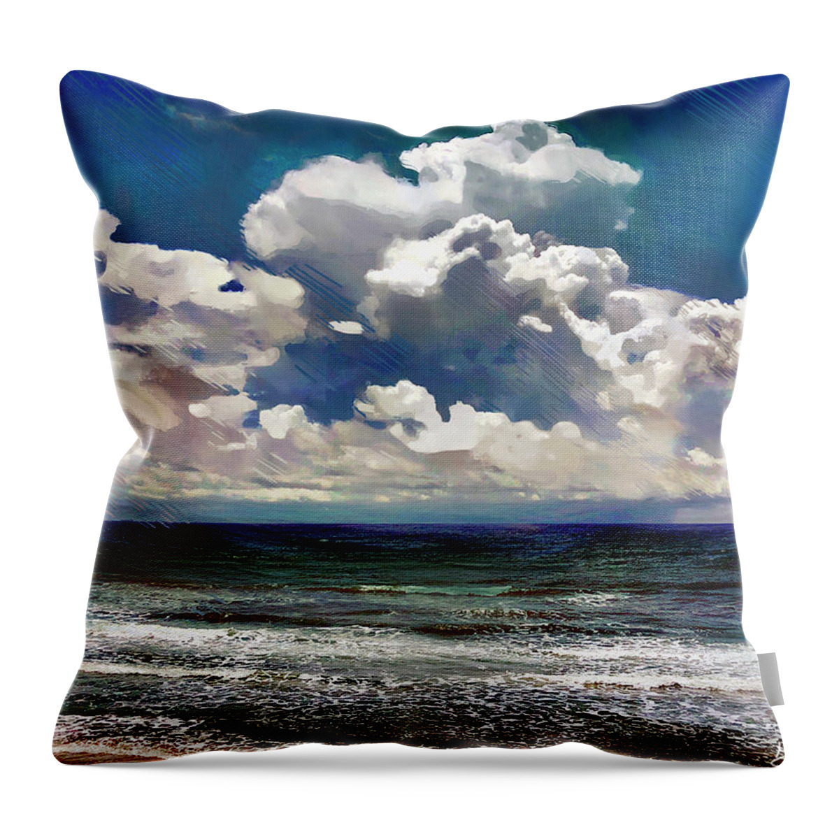 Beach Throw Pillow featuring the photograph Surreal Summer Beach by GW Mireles