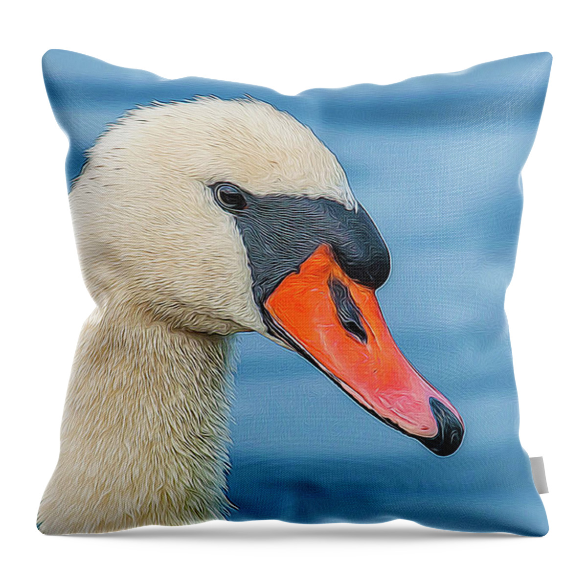 Swan Throw Pillow featuring the photograph Swan Portrait by Cathy Kovarik