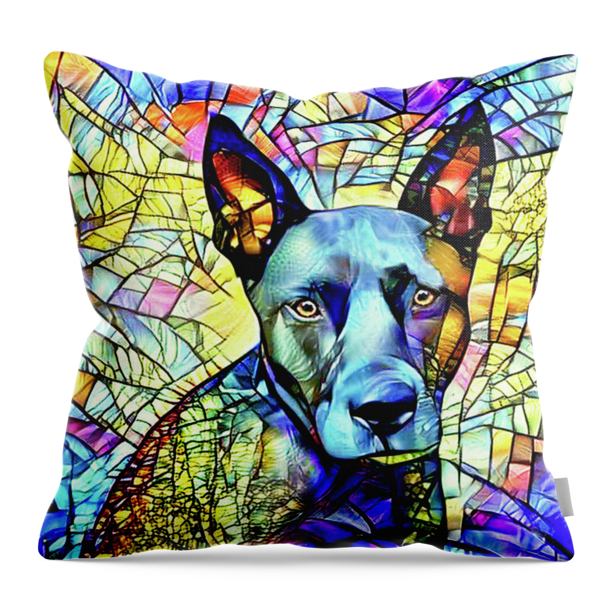 Belgian Malinois Throw Pillow featuring the digital art Sweet Lucy the Belgian Malinois by Peggy Collins