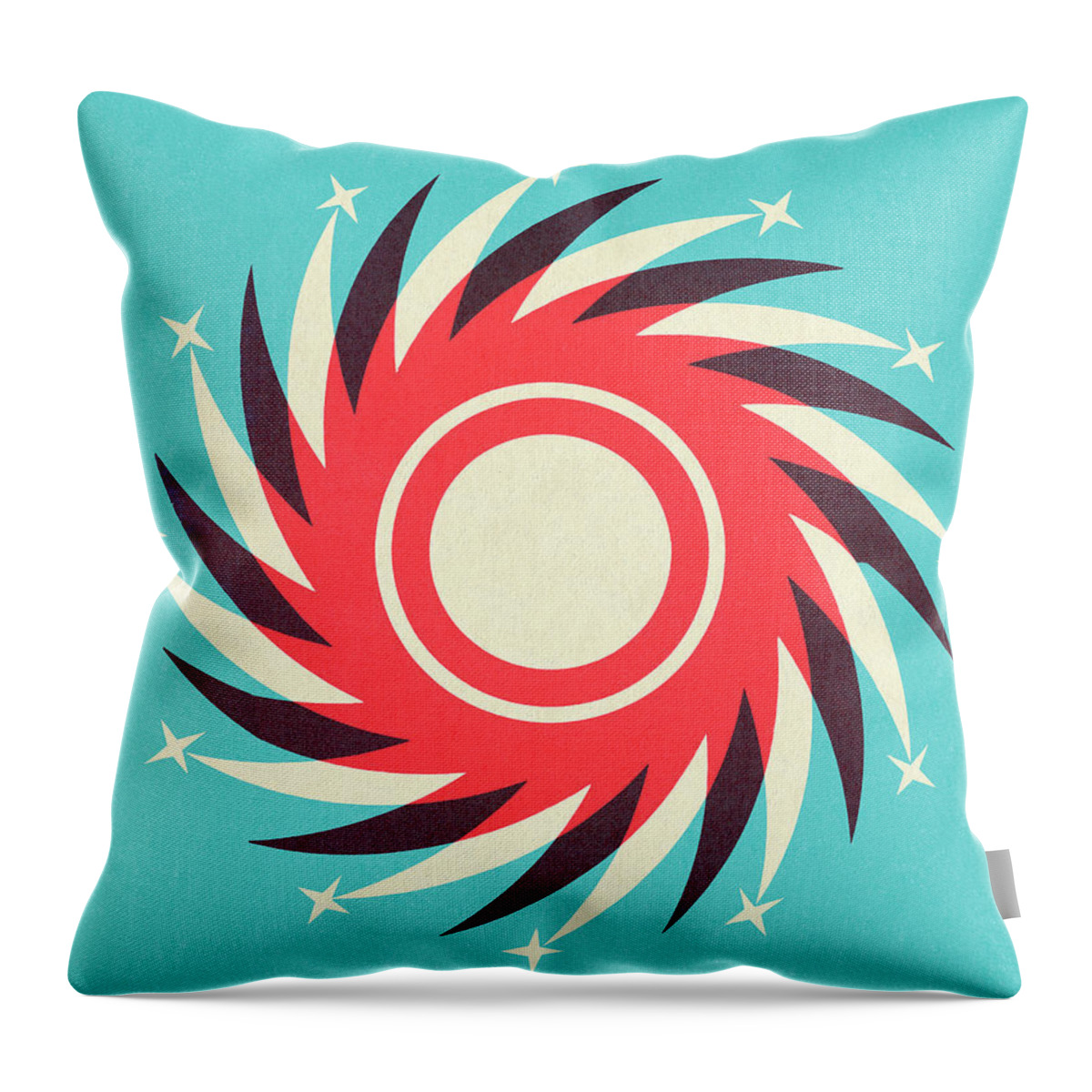 Abstract Throw Pillow featuring the drawing Swirling Burst by CSA Images
