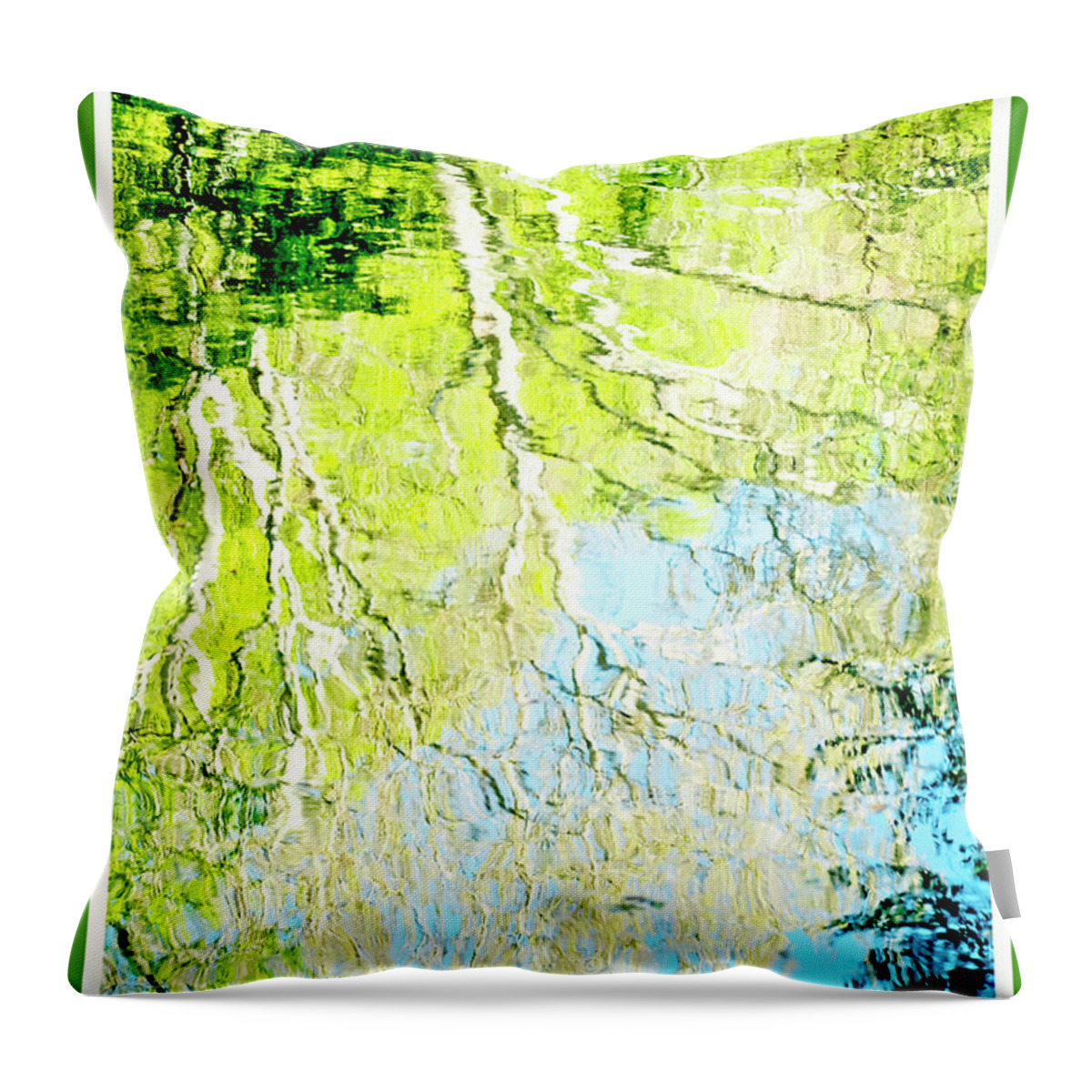 Sycamore Throw Pillow featuring the photograph Sycamore Trees Reflected in a Stream by A Macarthur Gurmankin