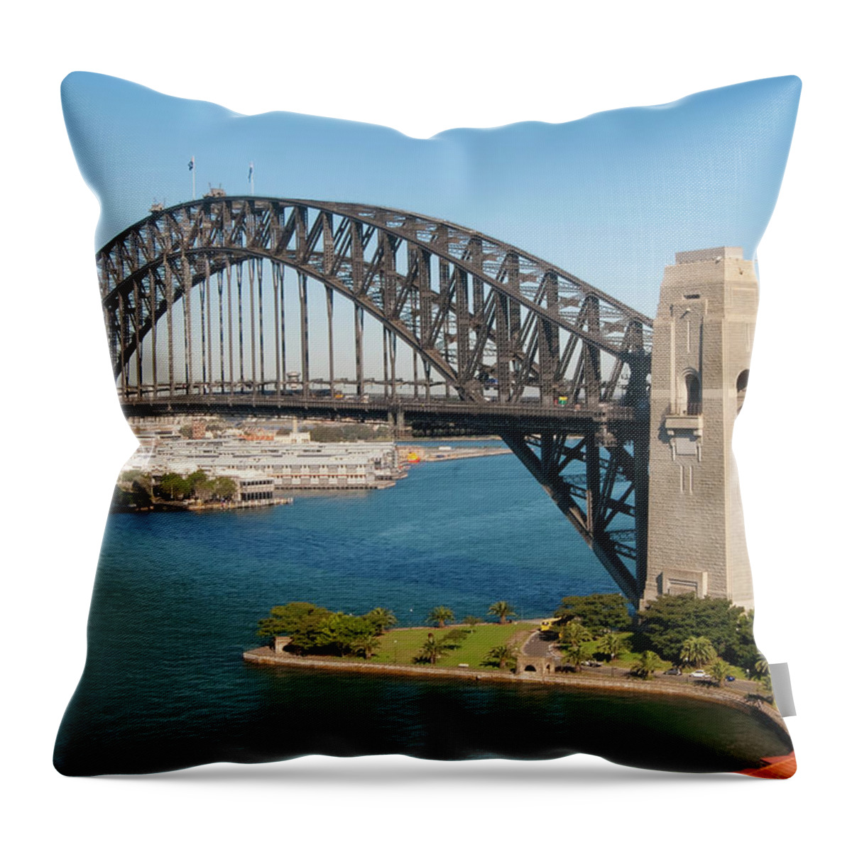 Tranquility Throw Pillow featuring the photograph Sydney Harbor Bridge by Kokkai Ng