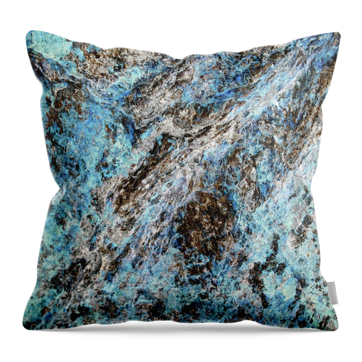 Blue Abstract Throw Pillow featuring the photograph Symphony Of Blues Abstract Art by Christina Rollo
