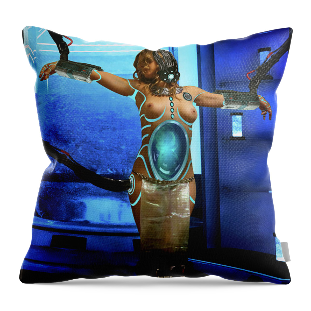Hell Throw Pillow featuring the digital art The Vessel by Recreating Creation