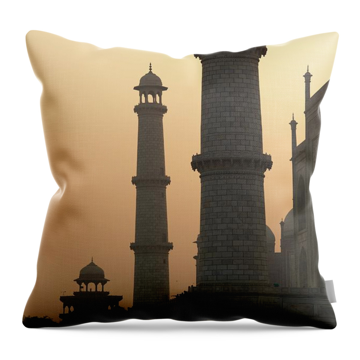 Clear Sky Throw Pillow featuring the photograph Taj Mahal In The Early Morning by Dominik Eckelt