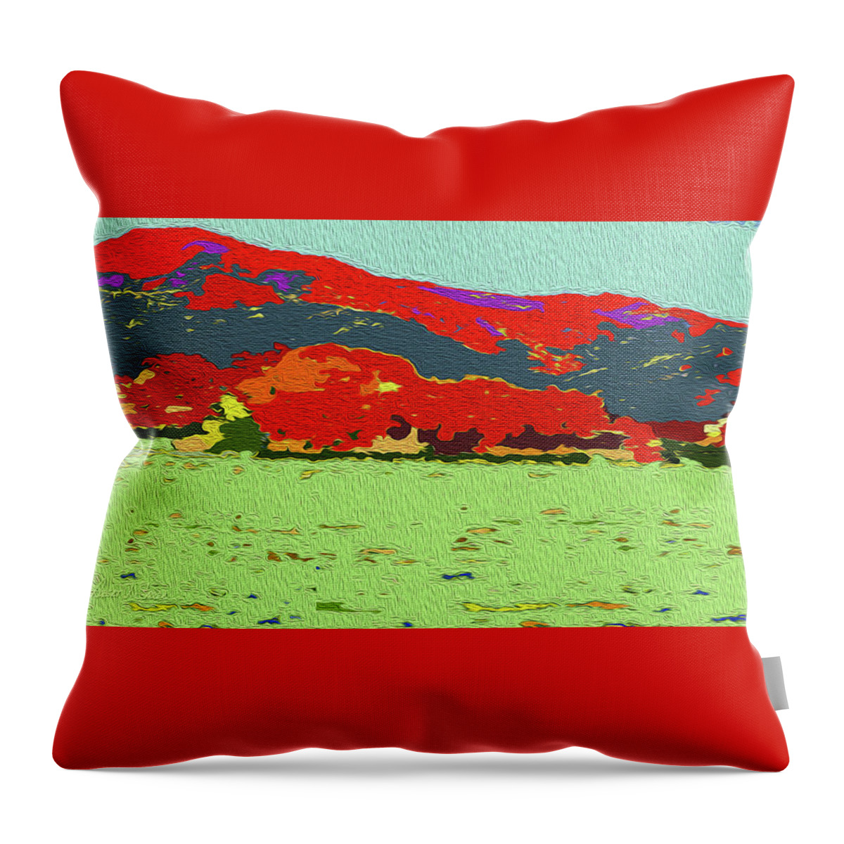  Throw Pillow featuring the mixed media Taos Landscape by Robert J Sadler